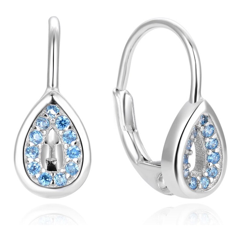 Beneto Módne strieborné náušnice s modrými zirkónmi AGUC1294DL 67279957