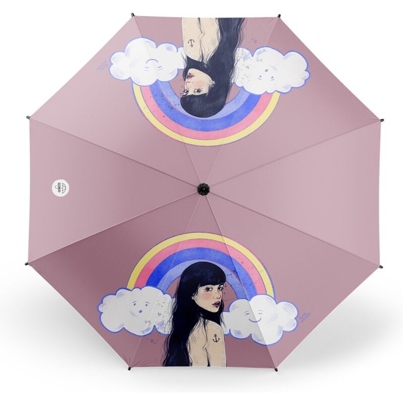 Dáždnikovo Dlhý dáždnik Dúhová nálada - ružová