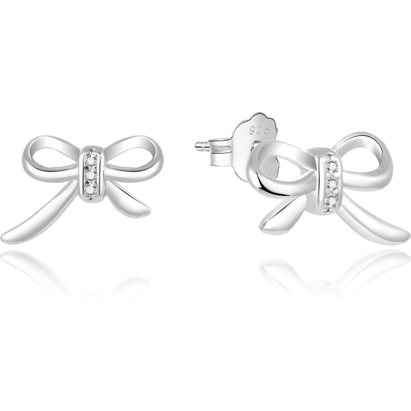 Beneto Pôvabné strieborné náušnice Mašličky AGUP809L 66593205