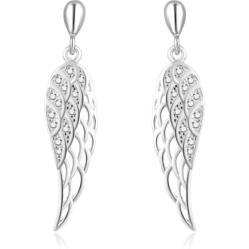 Beneto Krásne strieborné náušnice Anjelské krídla AGUP2360L 66595378