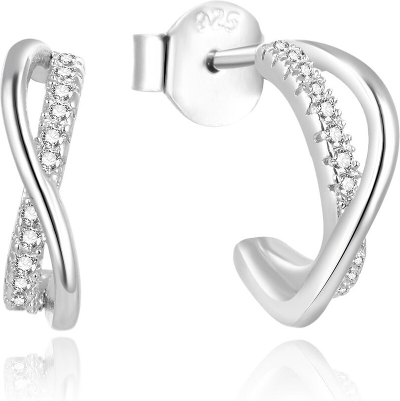 Beneto Elegantné strieborné náušnice so zirkónmi AGUP2052 66588878