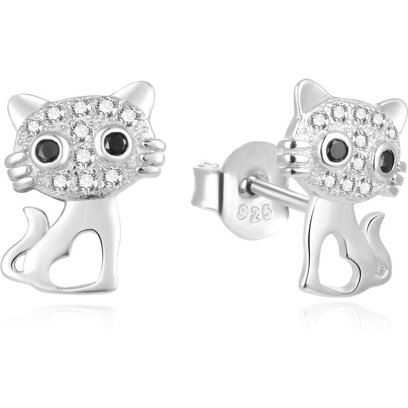 Beneto Hravé strieborné náušnice Mačičky AGUP1874 66594917
