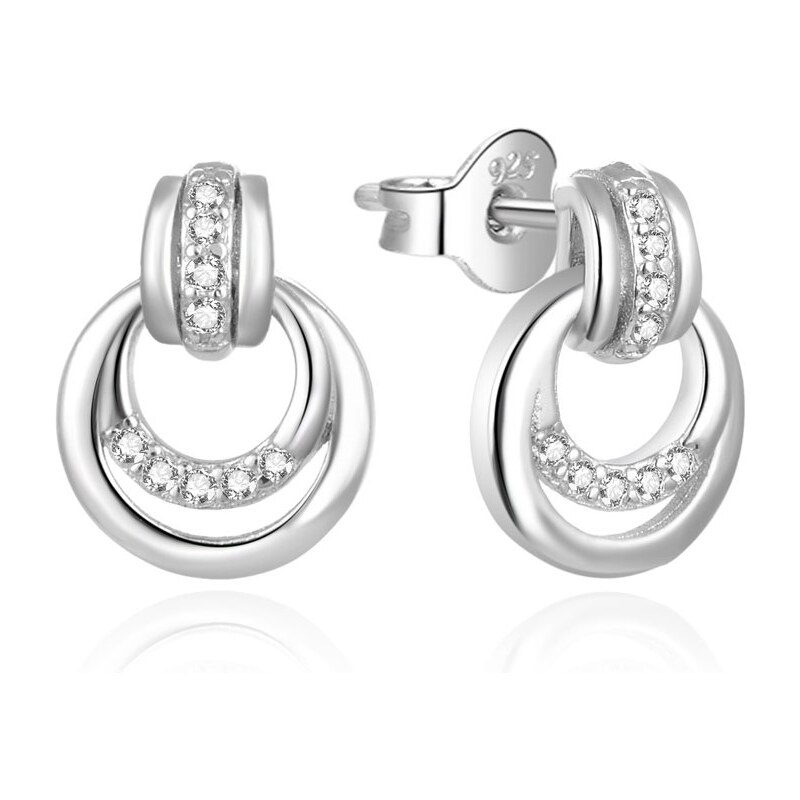 Beneto Štýlové strieborné náušnice so zirkónmi AGUP1888 66589359
