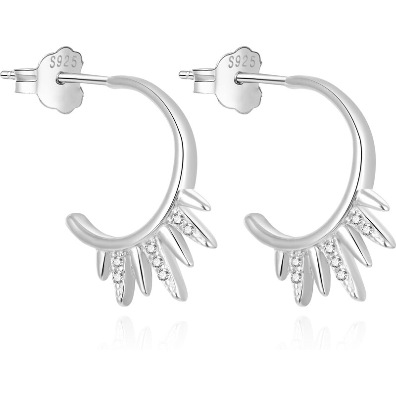 Beneto Originálne kruhové náušnice zo striebra sa zirkónmi AGUP1372L 66585594