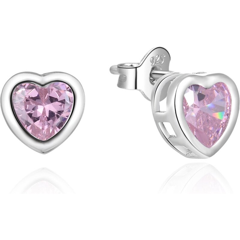 Beneto Nežné strieborné srdiečkové náušnice so zirkónmi AGUP2430L 66582086