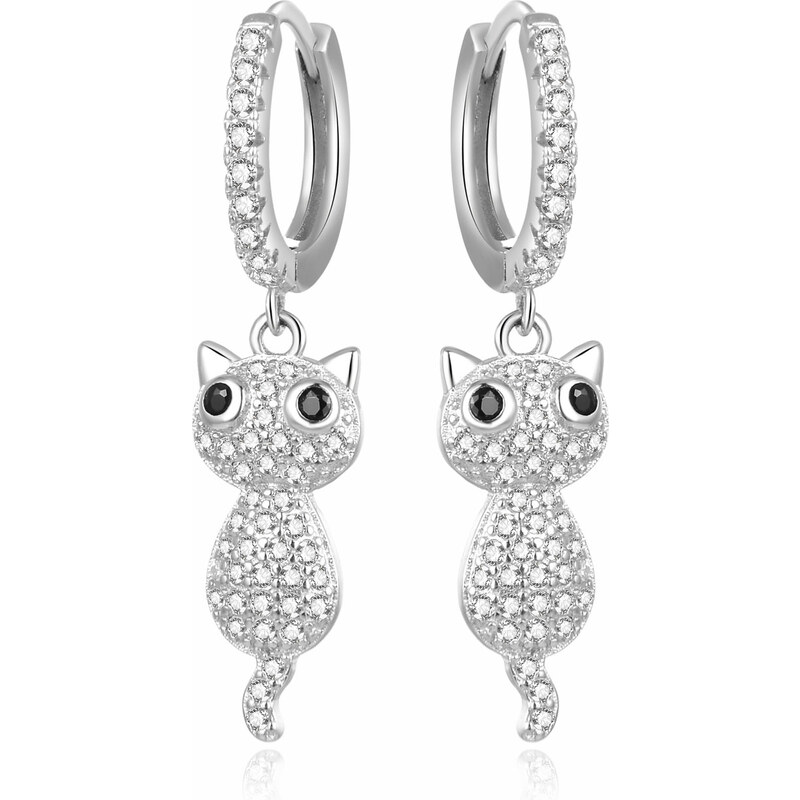 Beneto Nežné strieborné náušnice Mačičky AGUC2574D 66589567