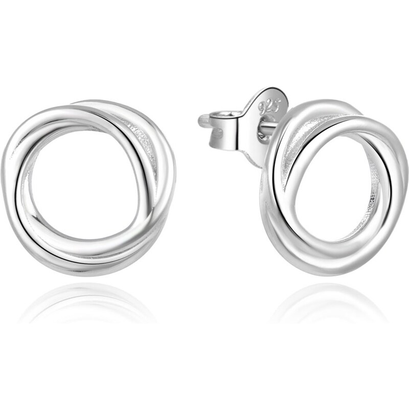 Beneto Minimalistické strieborné náušnice kruhy AGUP1871 66581451