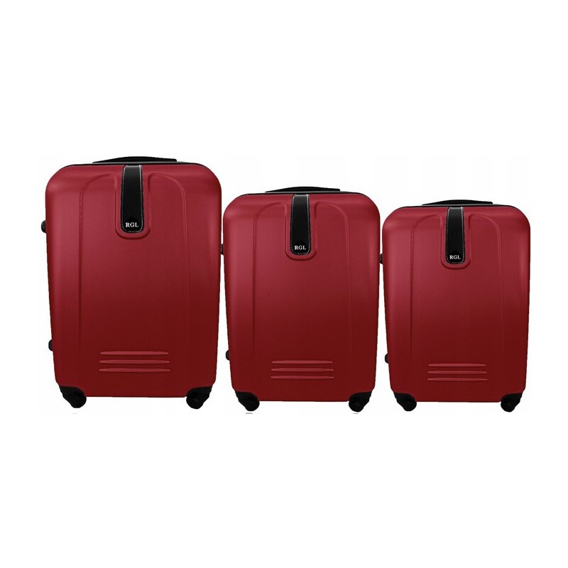 Rogal Tmavočervený set 3 ľahkých plastových kufrov "Superlight" - veľ. M, L, XL