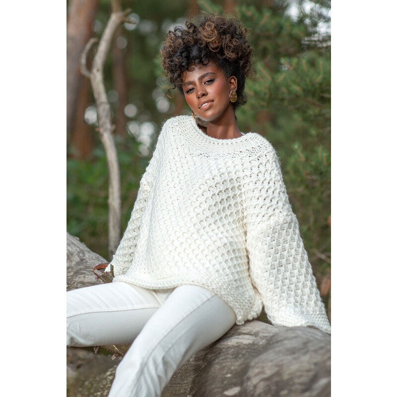 Glara Dámsky pletený sveter s vlnou 27874067