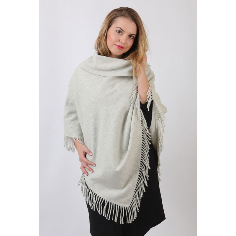 Glara Dámske vlnené pončo s rolákom 27874069