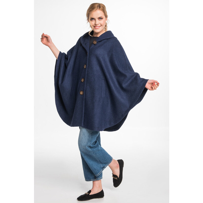 Glara Dámske pončo okrúhleho strihu 27874072