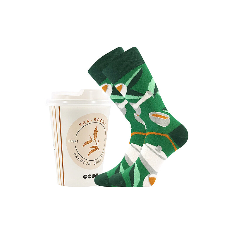 Boma TEA SOCKS farebné veselé ponožky Lonka - Zelený čaj