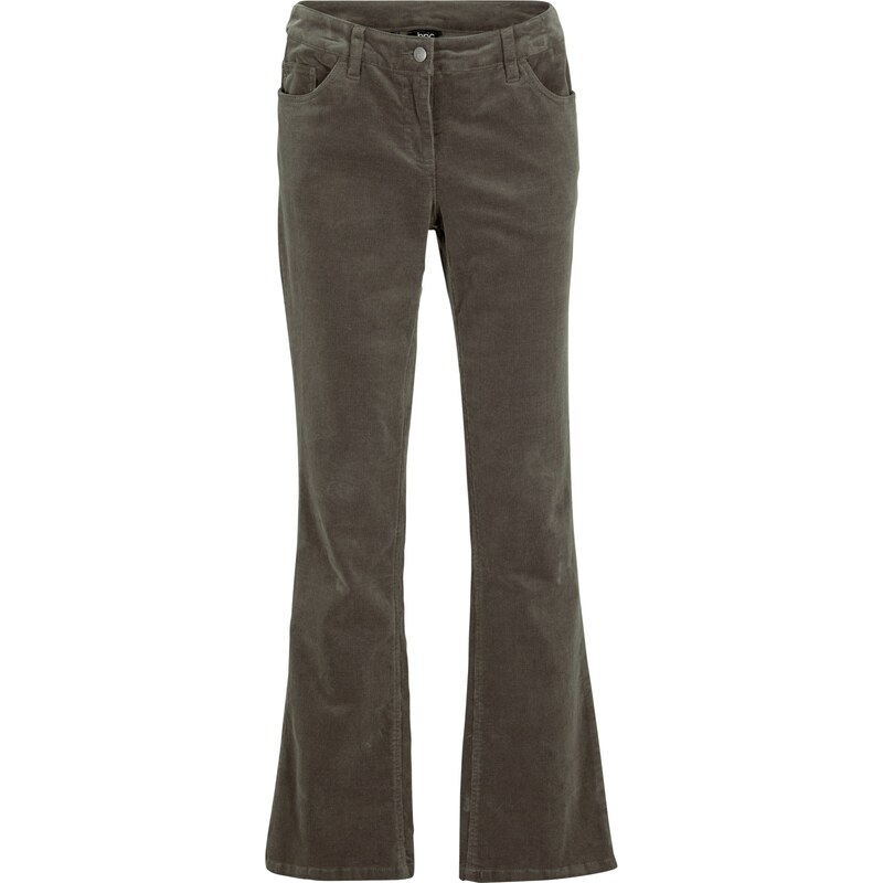 bonprix Strečové kordové nohavice, rozšírené, farba zelená 57012341