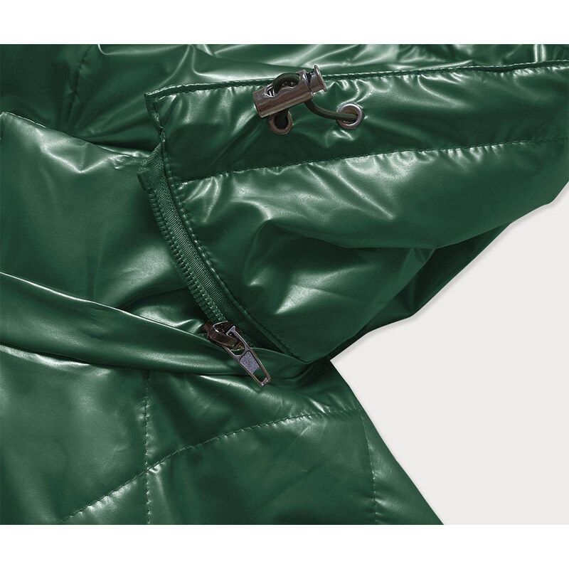 Jejmoda Metalická dámska jarná bunda MODA2021 zelená