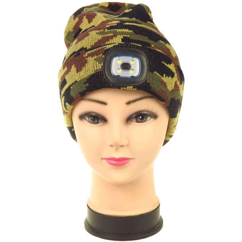 Čiapka so svetlom maskáčová