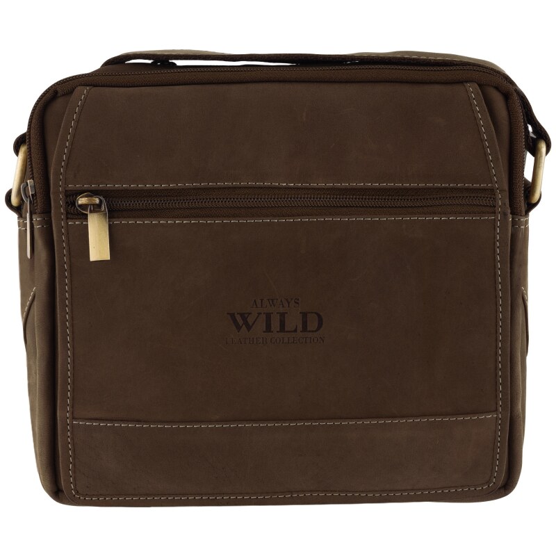 Always WILD Pánska kožená crossbody taška Eduard, tmavo hnedá 64831061