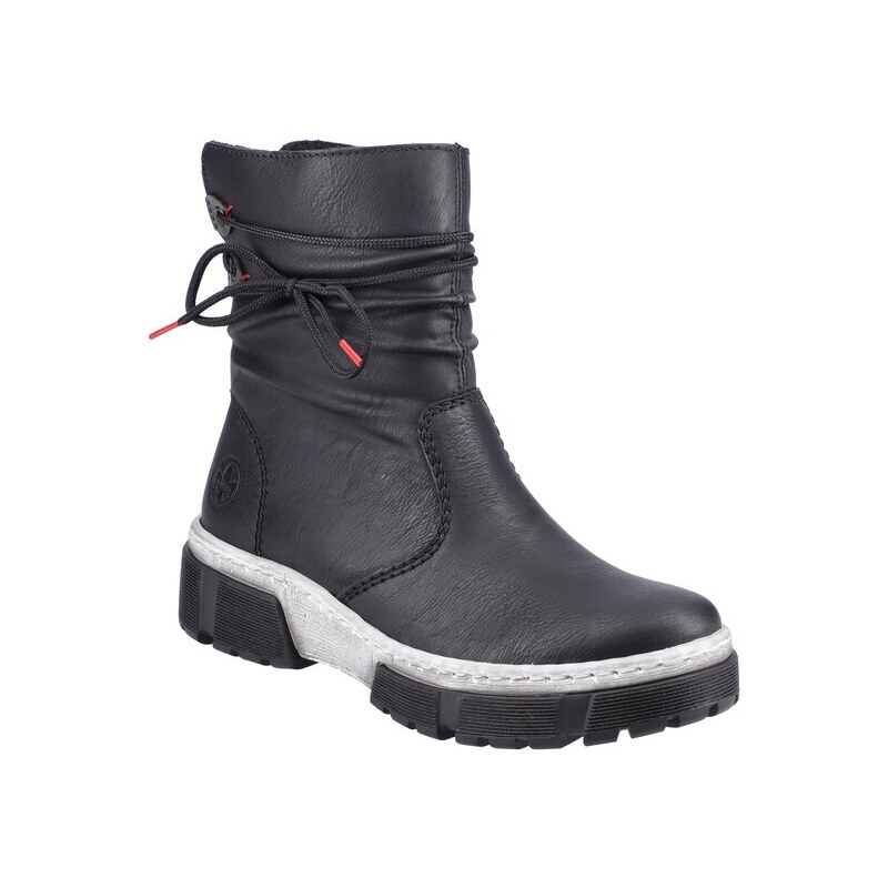Vyšší stylová kotníková obuv Rieker X8658-00 černá