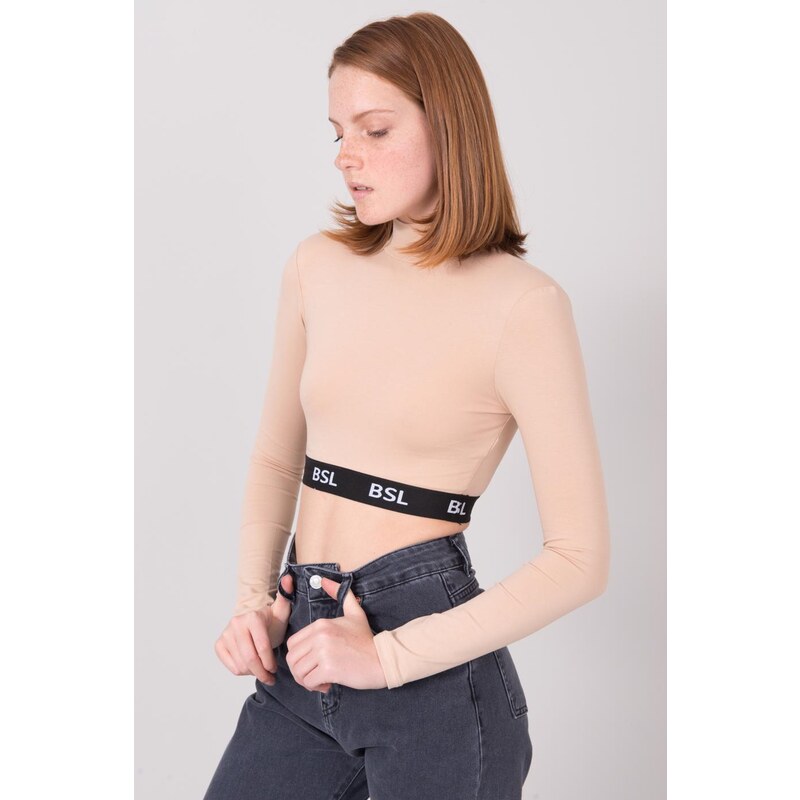 Fashionhunters Krátky vrch BSL Béžový rolák 64769682