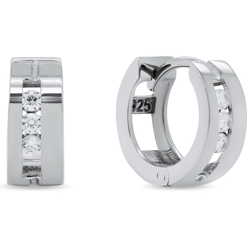 Brilio Silver Nadčasové kruhové strieborné náušnice EA214W 66590144