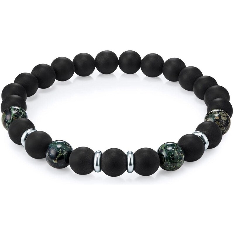 True Rebels Náramok smaragdová / čierna / strieborná 66706810