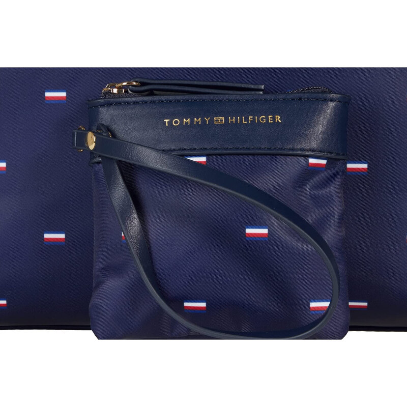 Tommy Hilfiger Gwen II-Tote with Pouch-Corporate Stripe Critter Nylon Tommy Navy