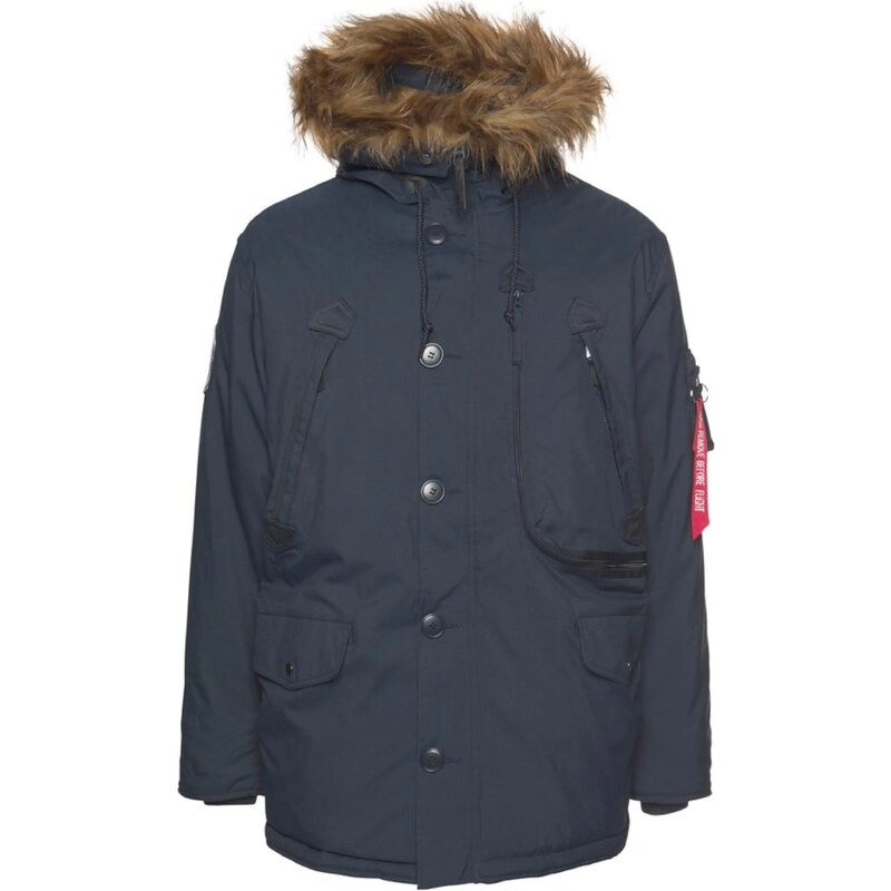 ALPHA INDUSTRIES Zimná parka Polar tmavomodrá / zmiešané farby 47530439