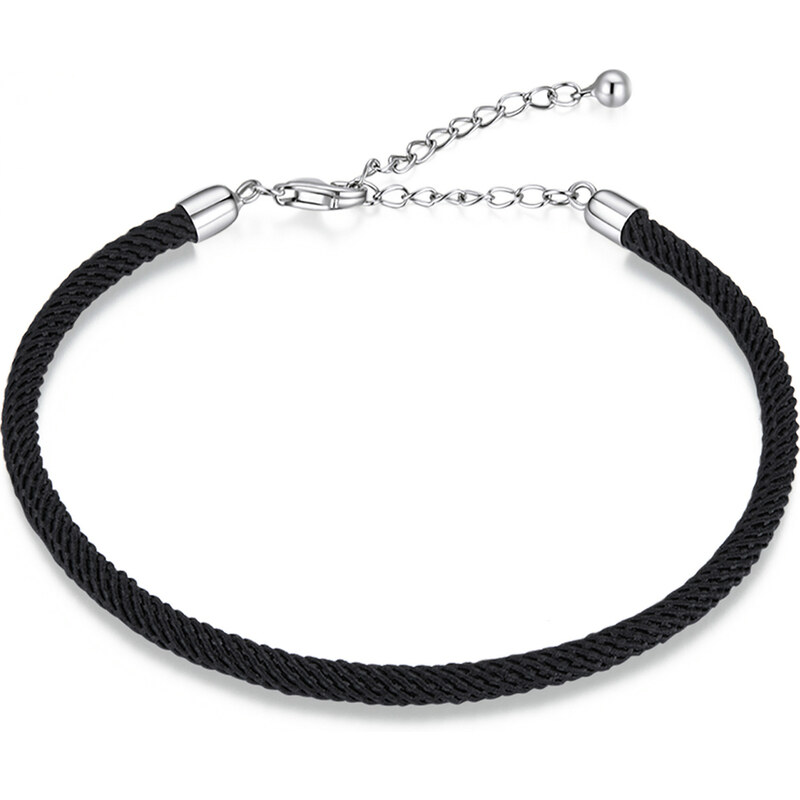 Emporial látkový nastaviteľný náramok na prívesky čierny SCB166-BK 55603931