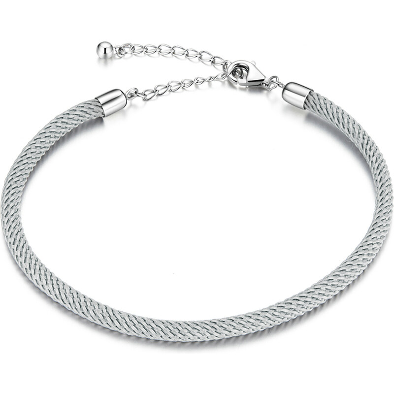 Emporial látkový nastaviteľný náramok na prívesky Šedý SCB166-GY 55603929