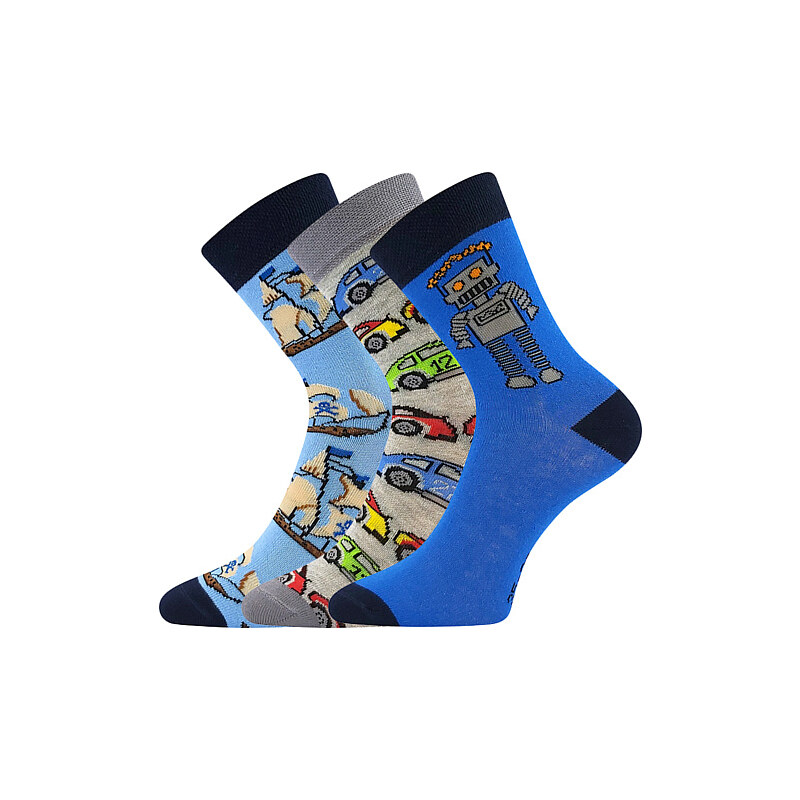 057-21-43 XII detské ponožky Boma - mix ROBOT