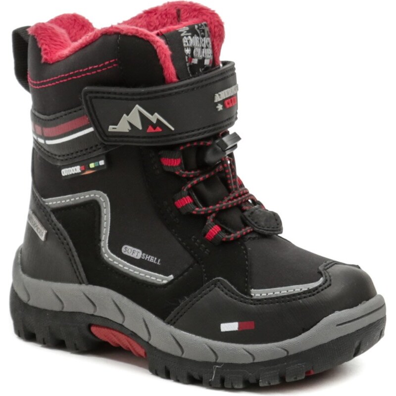 American Club HL-31-21 čierno červené detské zimné topánky 28051791
