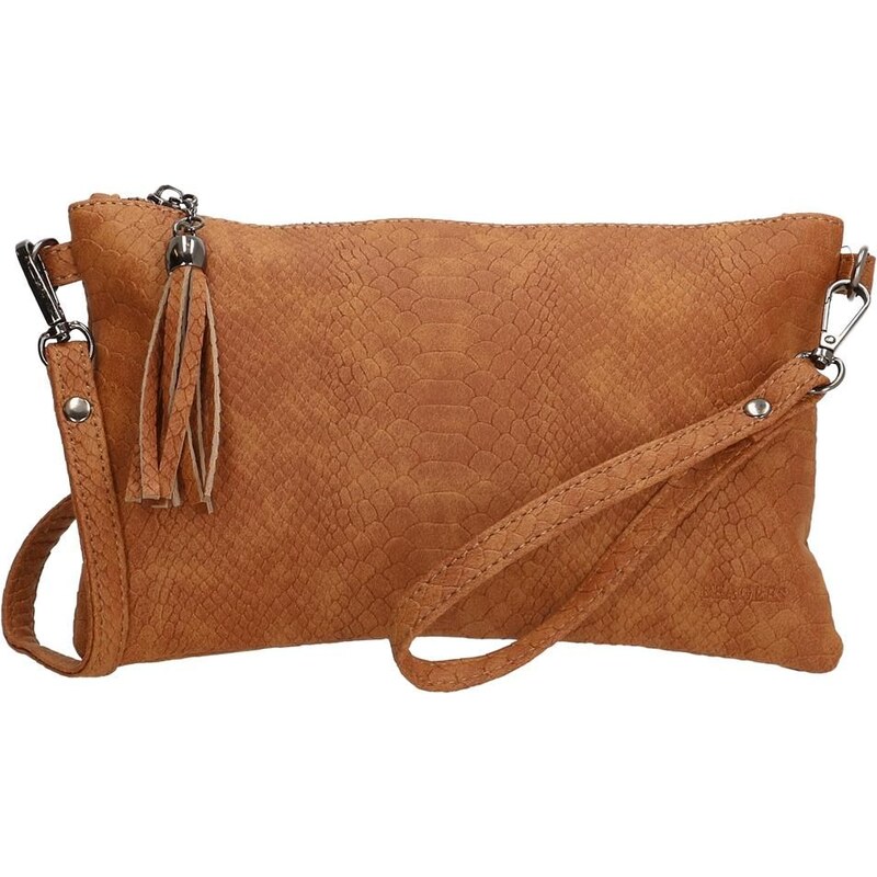 Beagles Hnedá crossbody kabelka s hadím vzorom „Snake“ 28057331