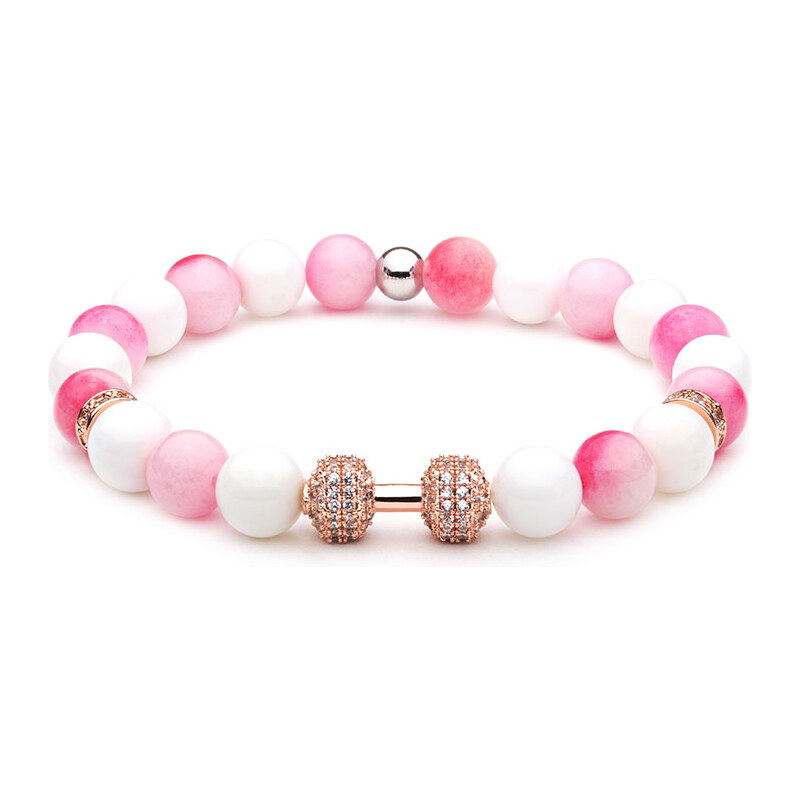 BudNej Minerálny náramok FITNESS LADY z chalcedónu a tridacny MN1113 35942041