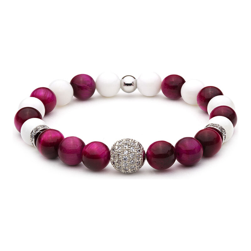 BudNej Minerálny náramok MAGIC BALL z tigrieho oka a tridacny MN1116 35942044