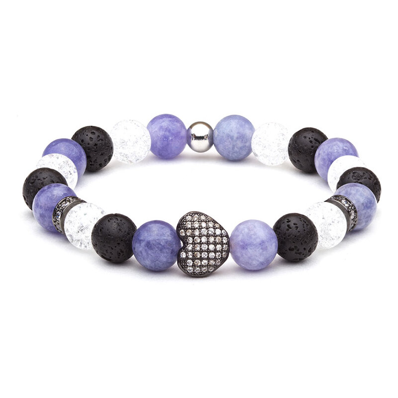 BudNej Minerálny náramok MAGICKÉ SRDCE z tanzanitu, praskaného 35942047