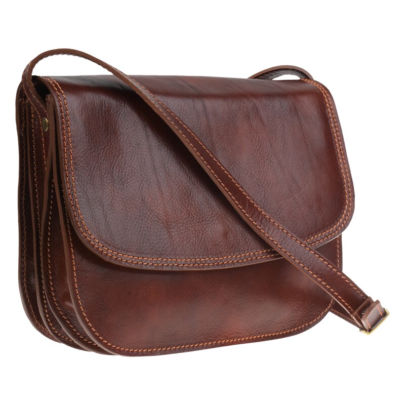 Hnedá kožená talianska crossbody kabelka Simonetta Marrone NovaKabelka 28074646