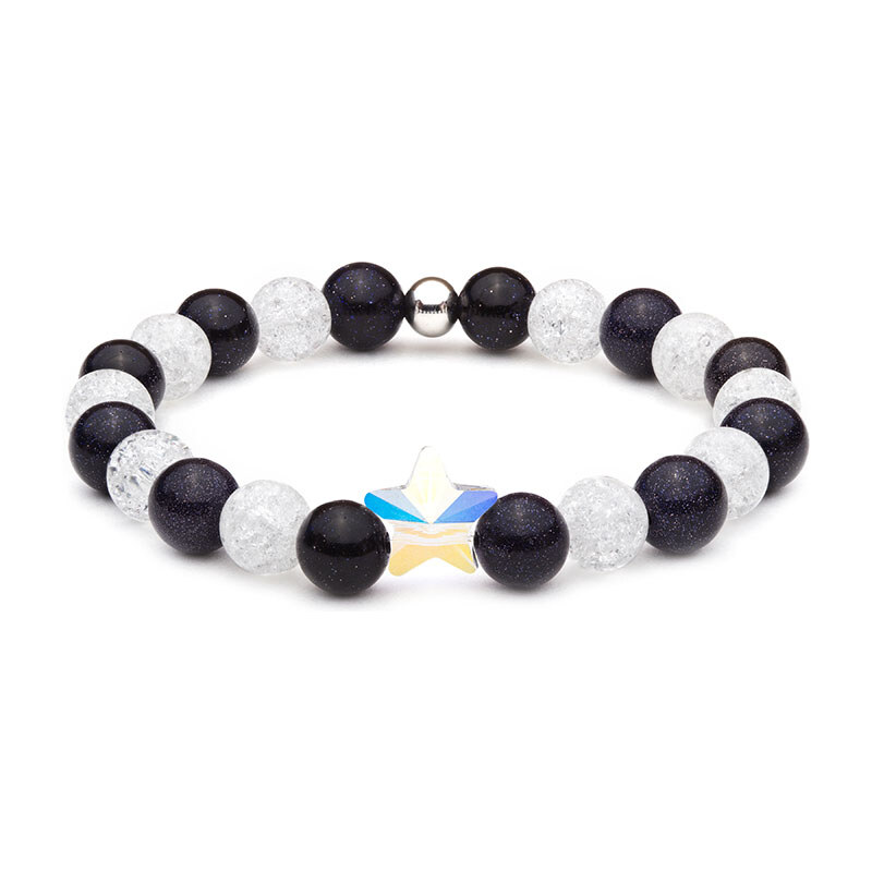 BudNej Minerálny náramok HVIEZDA Swarovski z praskaného krištáľu a 35942053