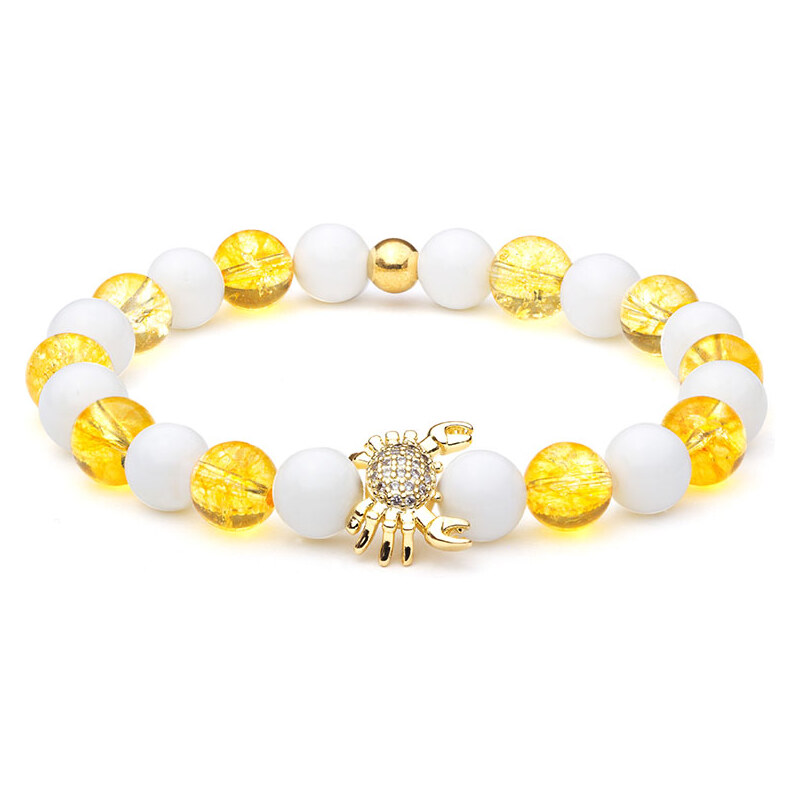 BudNej Minerálny náramok RAK z citrínu a tridacny MN1126 35942054