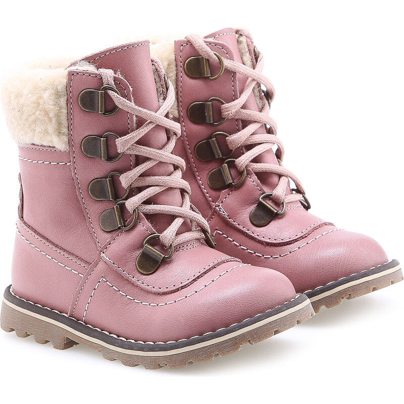 Detské zimné kožené topánky Emel EV2134-16 ružová 46771281