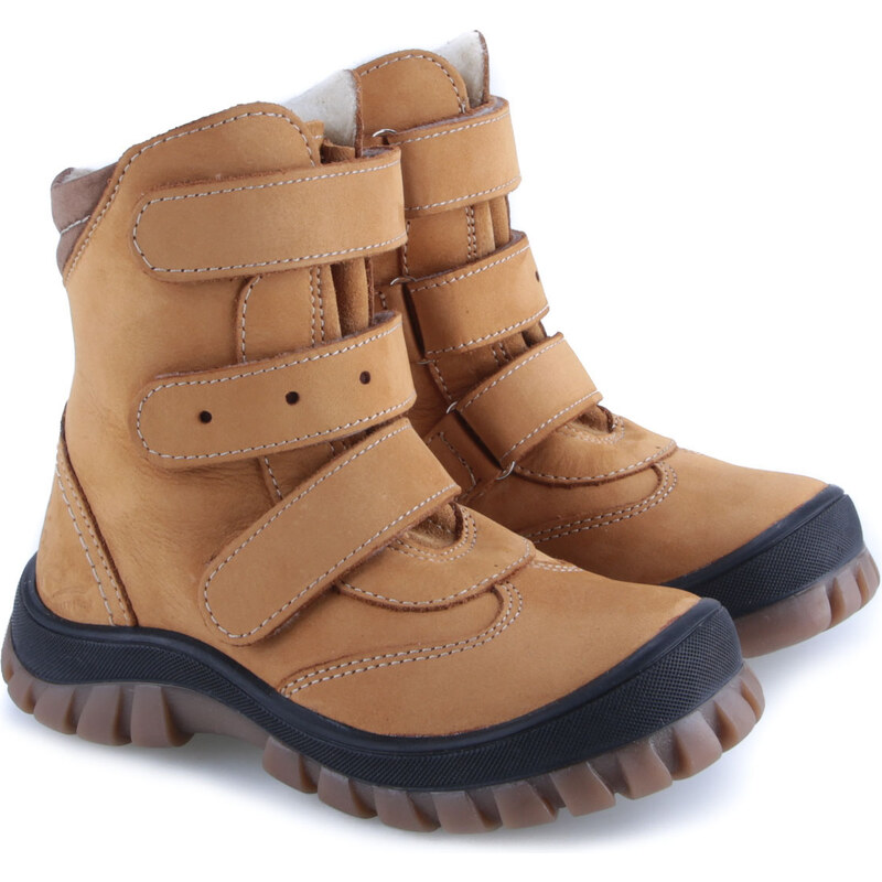 Detské zimné kožené topánky s membránou Emel EV2458D-15 Hnedá 46771283