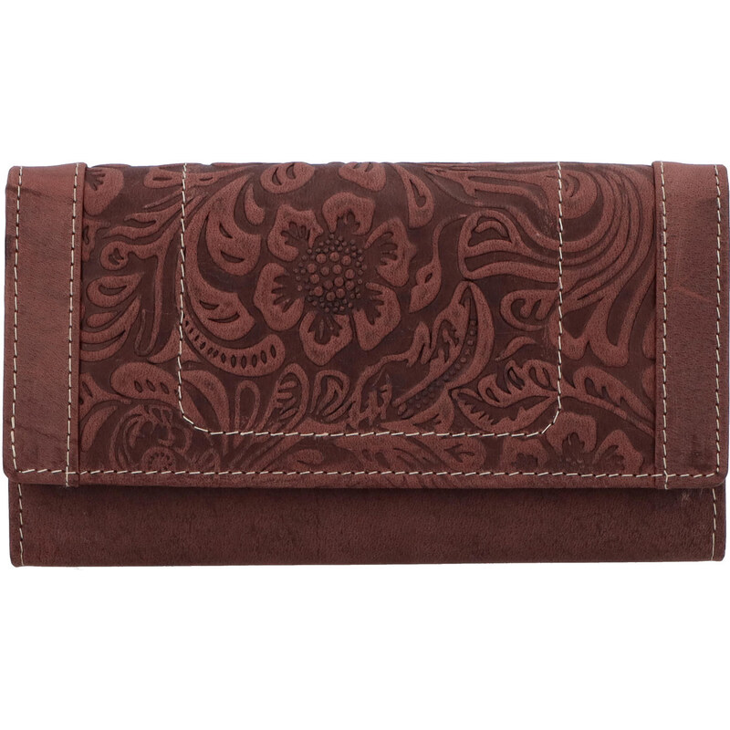 Kožená peňaženka bordová so vzorom - Tomas Mayana vínová 28128749