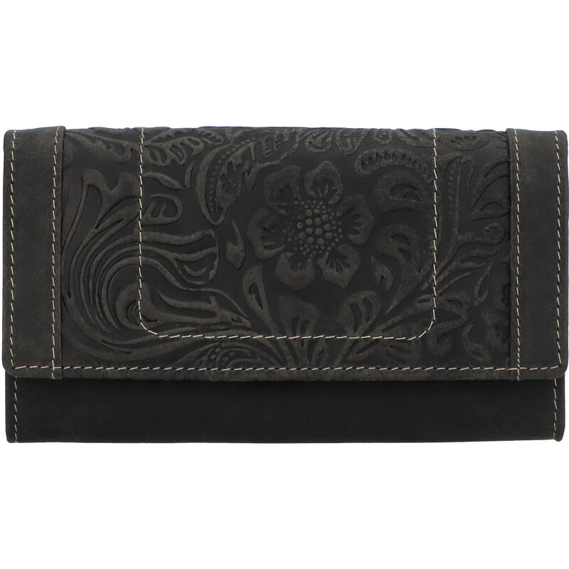 Kožená peňaženka čierna so vzorom - Tomas Mayana čierna 28128750