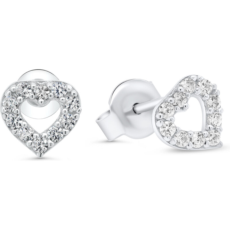 Brilio Silver Romantické strieborné náušnice so zirkónmi EA101W 66589668
