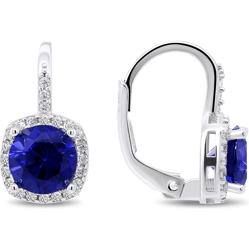 Brilio Silver Očarujúce strieborné náušnice s modrými zirkónmi EA122WB 68028902