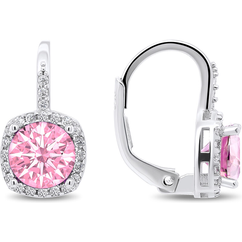 Brilio Silver Očarujúce strieborné náušnice s ružovými zirkónmi 66587680