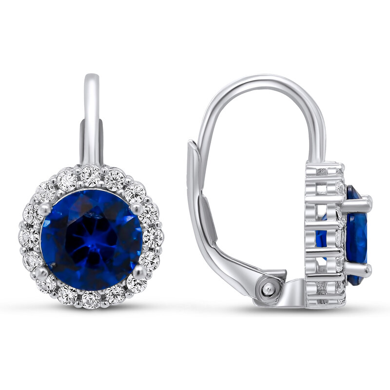 Brilio Silver Pôvabné strieborné náušnice s modrými zirkónmi EA126WB 66595442