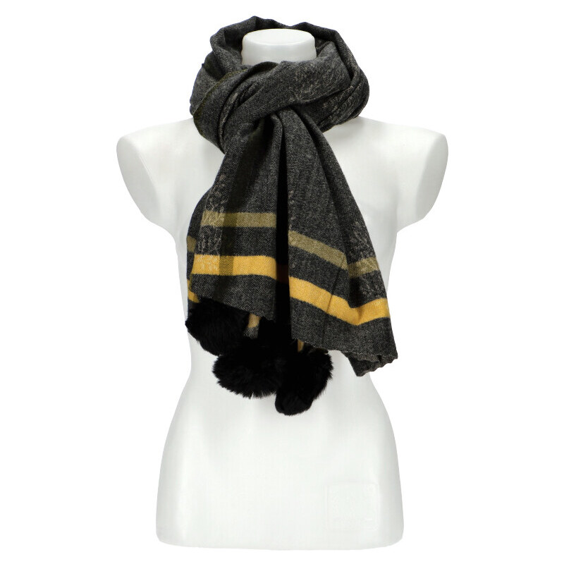 Cashmere Dámska čierna teplá dlhá zimná šála 192x69 cm 28151728