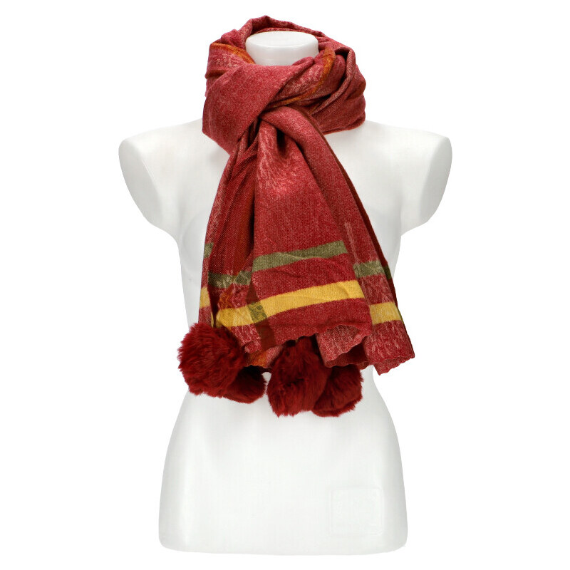 Cashmere Červený teplý dlhý zimný šál 192x69 cm 28151729