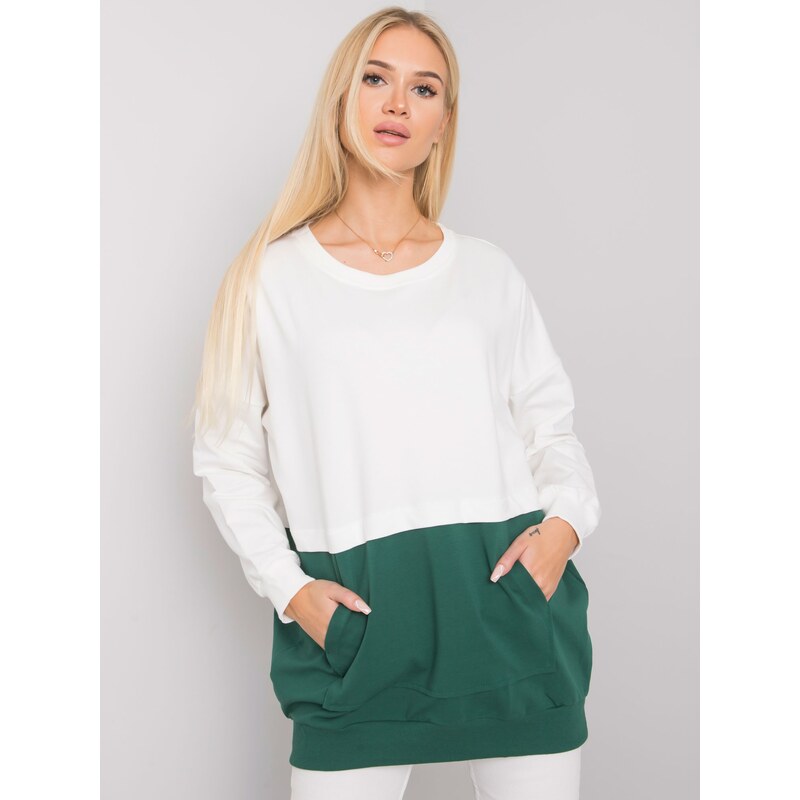 RUE PARIS Sweatshirt-RV-BL-7197.89P-white-green 64787355