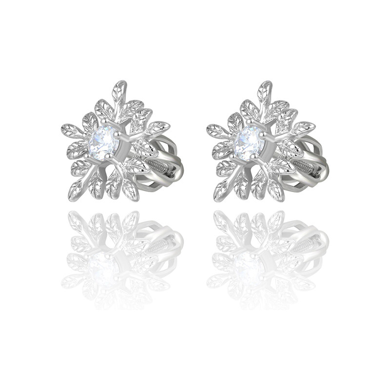 Olivie Strieborné náušnice na skrutku SNEHOVÁ VLOČKA 5395 28209125