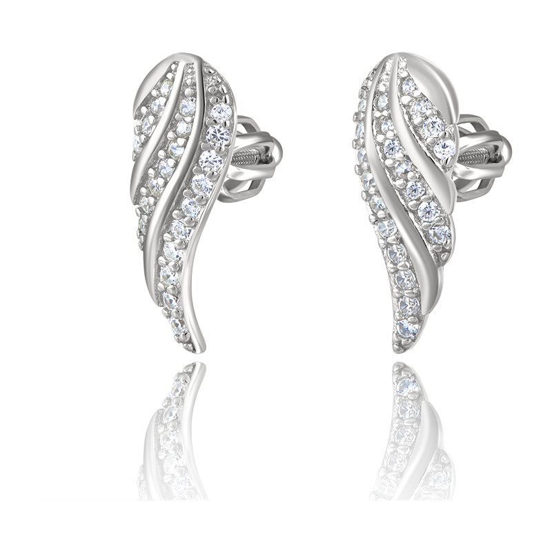 Olivie Strieborné náušnice na skrutku ANJELSKÉ KRÍDLA 5397 28209127